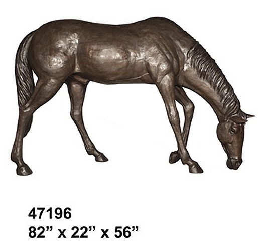 Bronze Grazing Horse Statue - AF 47196