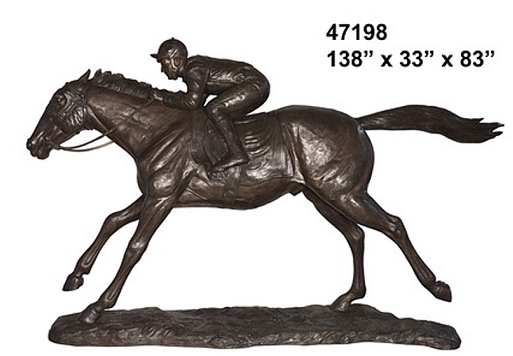 Bronze Jockey on Racehorse Statue (2021 Price) - AF 47198