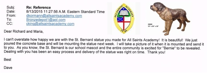 Bronze St. Bernard Statue