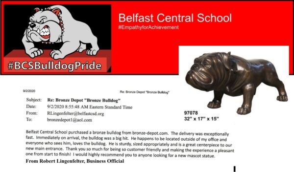 Bronze Bulldog Mascot Statue Robert Lingenfelter “The Bulldog is a big hit”