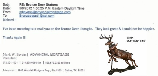 Bronze  Buck & Doe Statues “They look great I couldn’t be happier” - AF 57834 Reference
