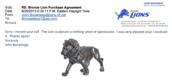Bronze Lion Statue “Nothing short of spectacular”