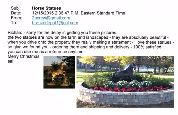 Bronze Running Horse Statue “They are absolutely beautiful”