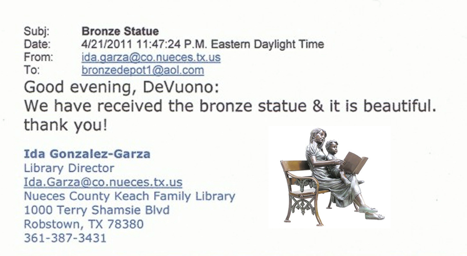 Bronze Kids Reading on Bench “It is beautiful, thank you” - AF 50642 Reference