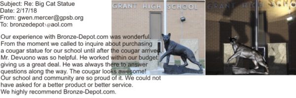 Bronze Cougar Statue “Our experience with Bronze Depot was great”