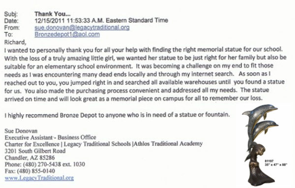 Legacy Schools Reference  “I wanted to personally thank you”