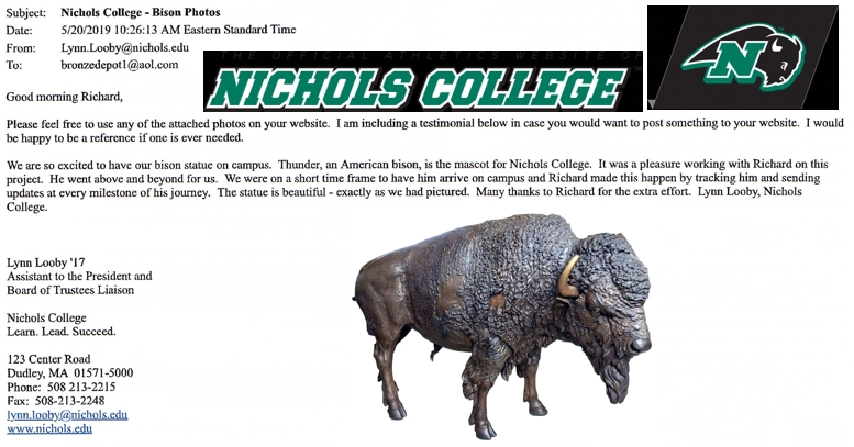 Bronze Bison Statue “Lynn, Looby, “Richard went beyond the call of duty” - AF 28932 Reference