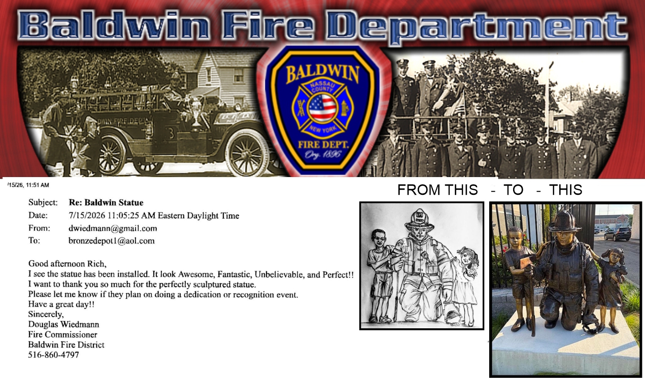 Bronze Firefighter Statue