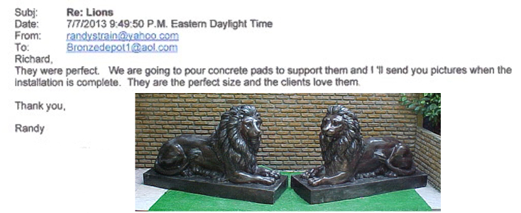 Bronze Lions Statues “My clients love the lions” - DD A-301 Reference