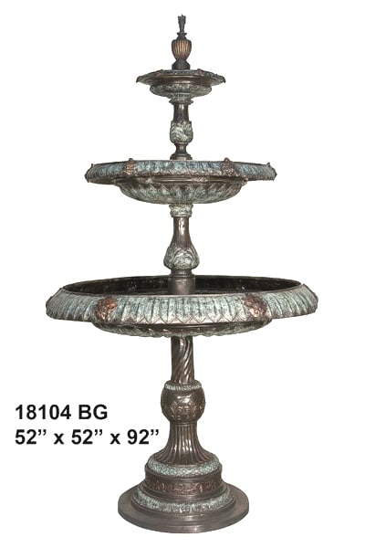 Bronze Lady Bella Tiered Bowl Fountain - AF 18104BG