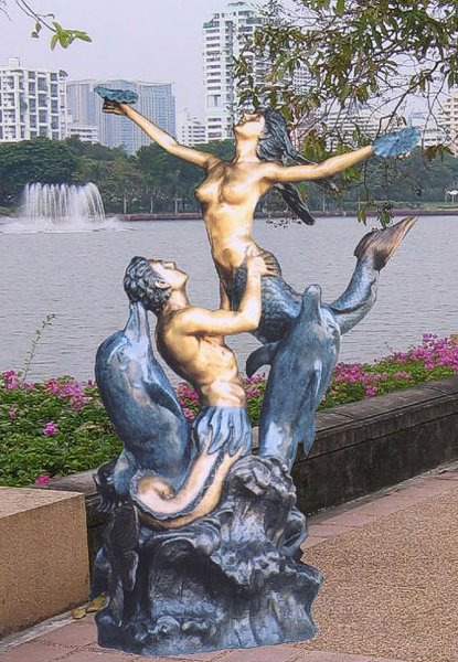 Bronze Mermaid & Merman Fountain - BB 300/23-S