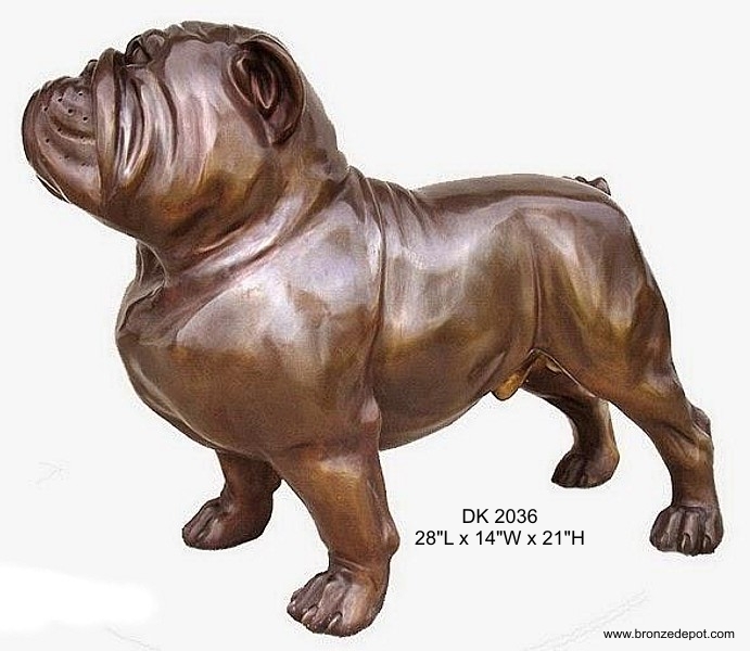 Bronze Bulldog Mascot Statue - DK 2306