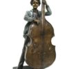 Bronze Boy Playing Bass Statue