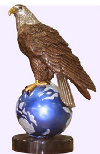 Eagle World Bronze Statue - BB 454-3