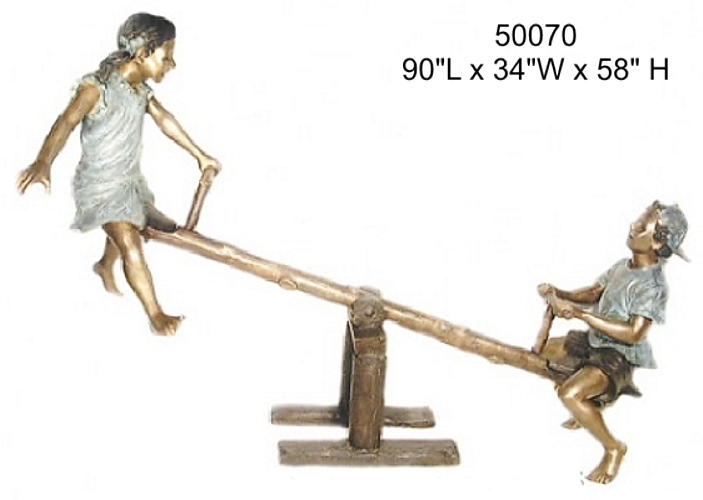 Bronze children on seesaw statue (2021 Price) - AF 50070