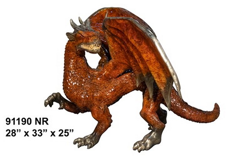 Bronze Throne Dragon Statue (2021 PRICE) - AF 91190 NA