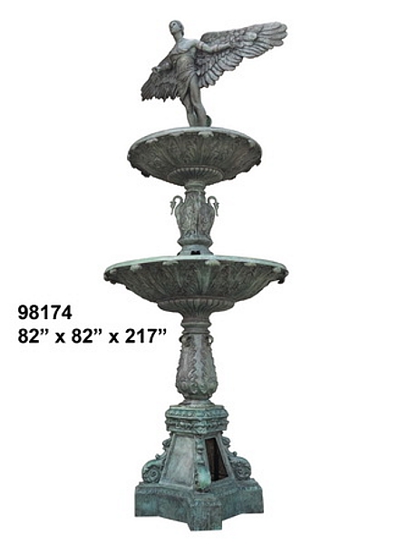 Bronze Winged Man Fountain - AF 98174