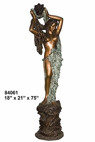 Bronze Lady Shell Statue - AF 84061