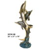 Bronze Jumping Dolphins Statue