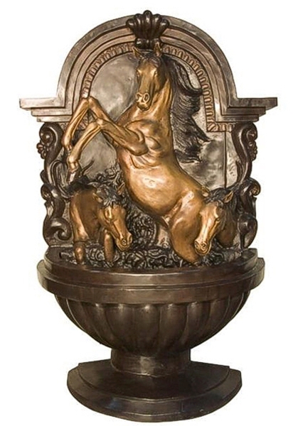 Bronze Horse Wall Fountain - AF 28952B