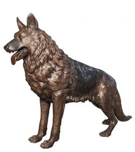 Bronze German Shepherd Dog Statues