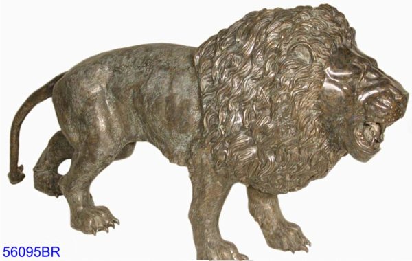 Bronze Savanna Lion Statue (L & R)