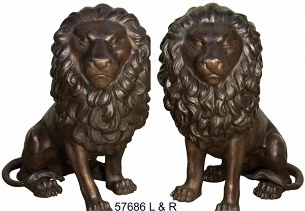 Bronze Sitting Lion Statues