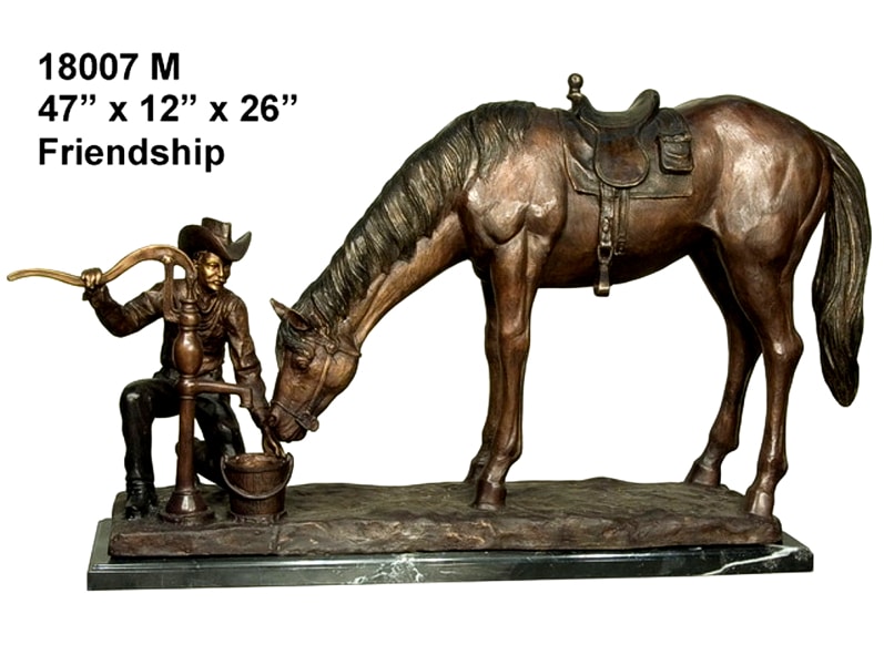 Bronze Cowboy Bucking Bronco Statue