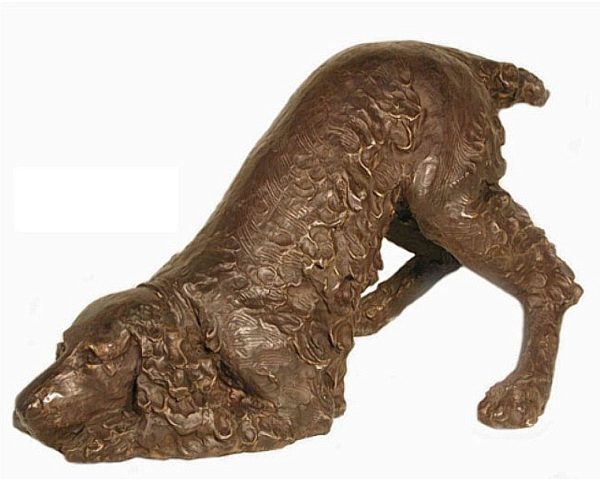 Bronze Playful Dog Statue
