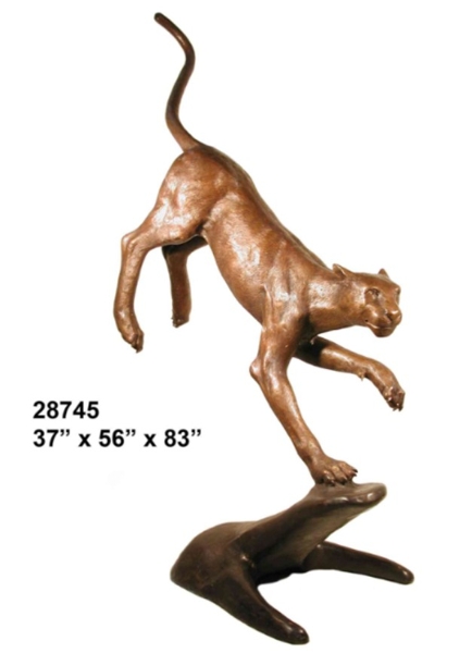 Bronze Cougar Statue - AF 28745