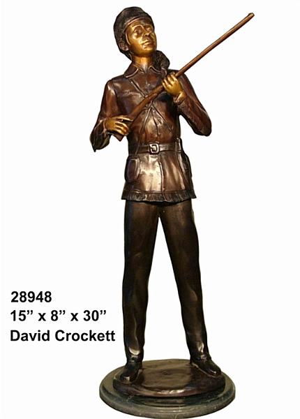 Bronze David Crockett Statue