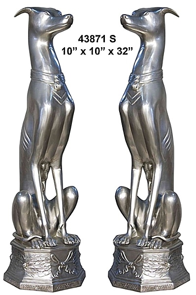 Bronze Whippet Statues - AF 43871S