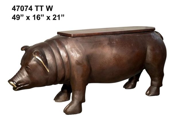 Bronze Pig Benches