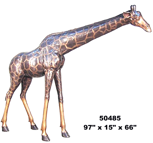 Bronze Giraffe Statue - AF 50485