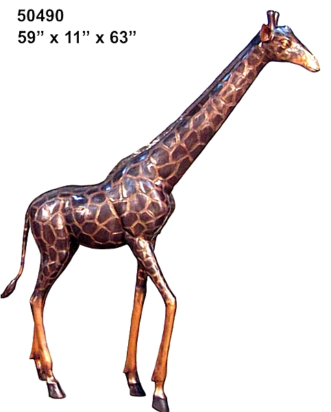 Bronze Giraffe Statue - AF 50490