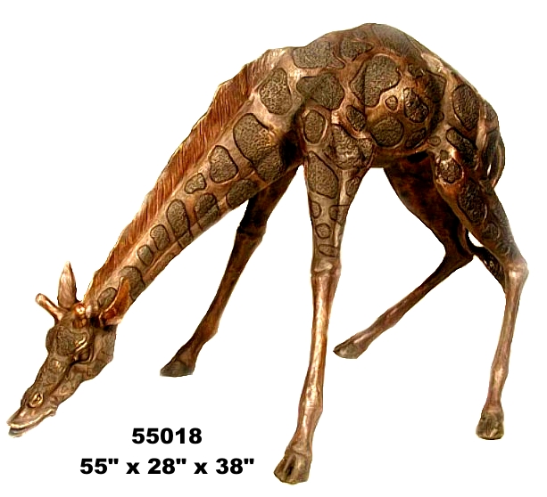 Bronze Giraffe Statue - AF 55018