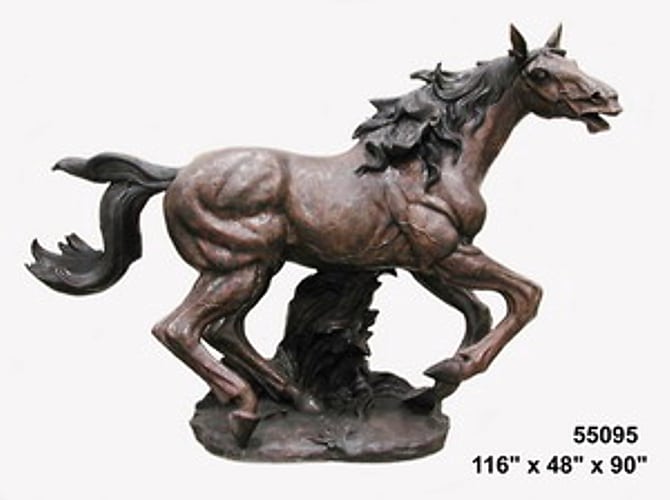 Western Saddled Bronze Horse Statue