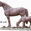 Bronze Mare & Foal Statues