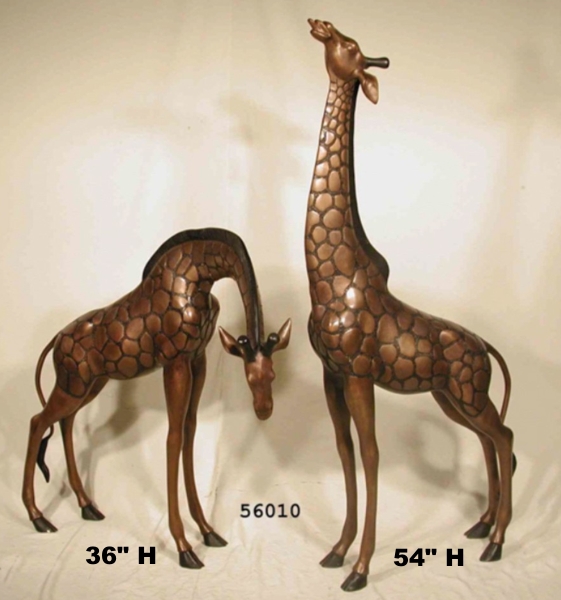 Bronze Giraffe Statues - AF 56010