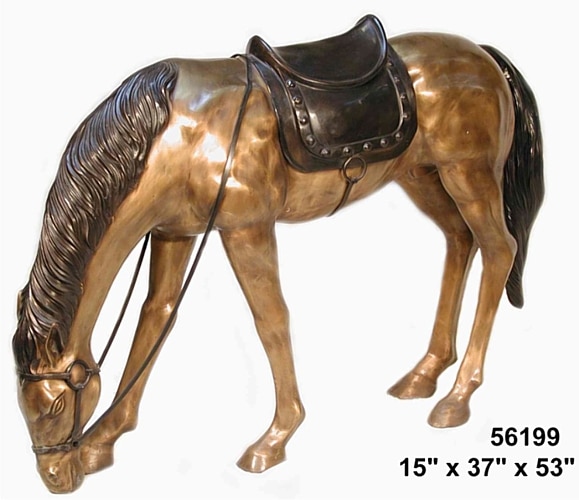 Bronze Cowboy, Spurs, Horse Statue