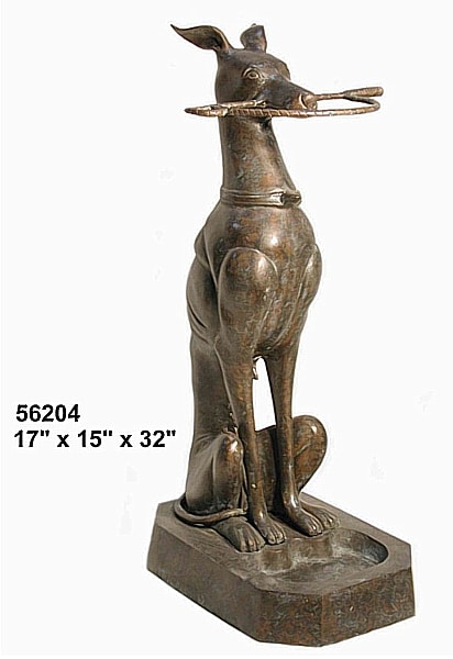 Bronze Whippet Statue - AF 56204