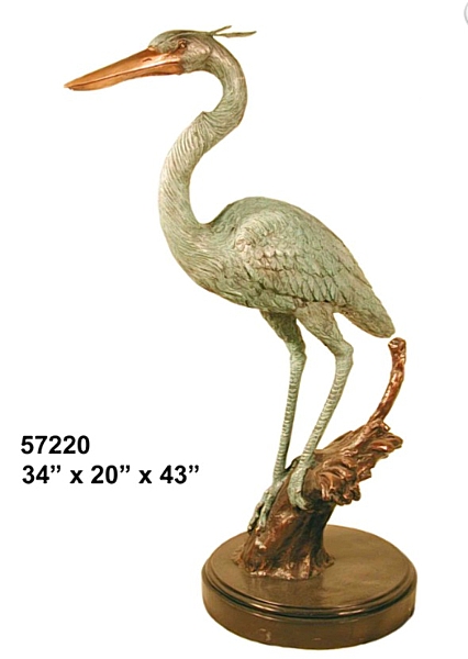 Bronze Crane Fountain - AF 57220 S