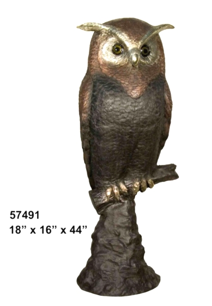 Bronze Owl Statues - AF 57491
