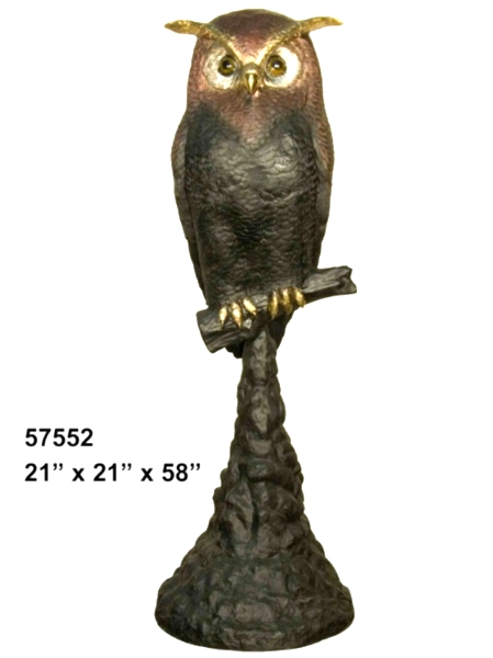 Bronze Owl Statues - AF 57552