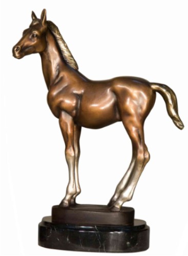 Tabletop Bronze Horse Statue - AF 57646M