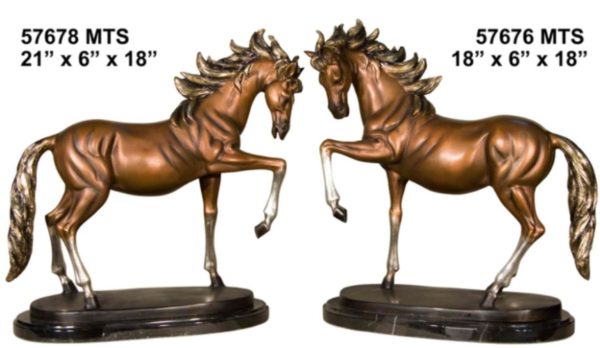 Prancing Bronze Horse Statues