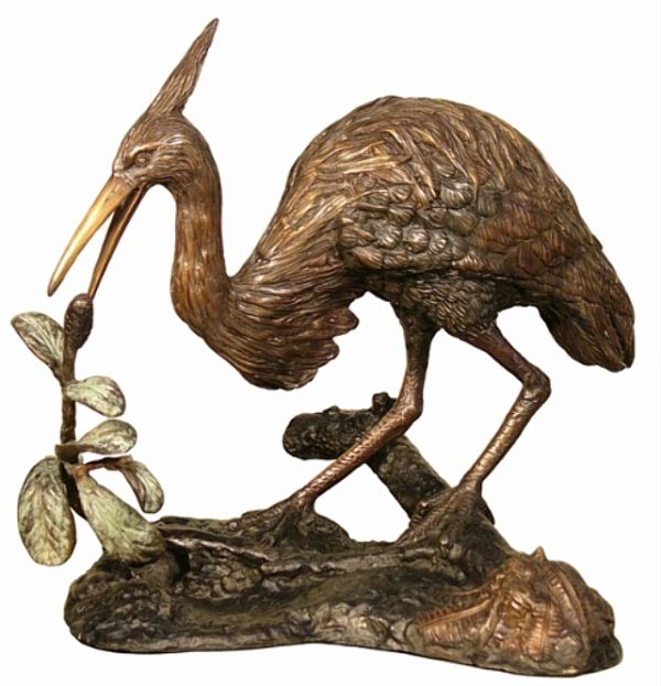 Bronze Heron Statue