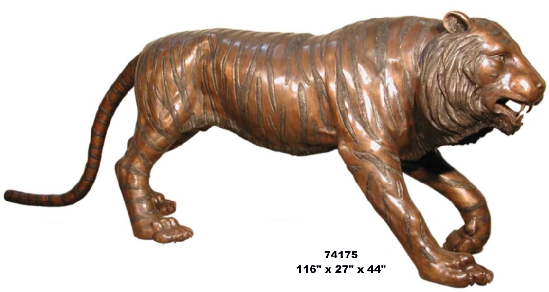 Bronze Tiger Statue - AF 74175