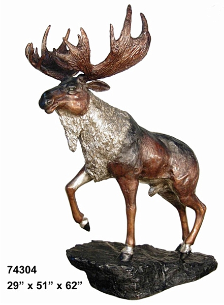 Bronze Moose Statue - AF 74304 TT