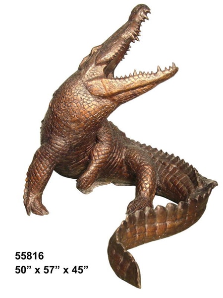 Bronze Alligator Crocodile Fountain Statue (2021 PRICE) - AF 55816-F